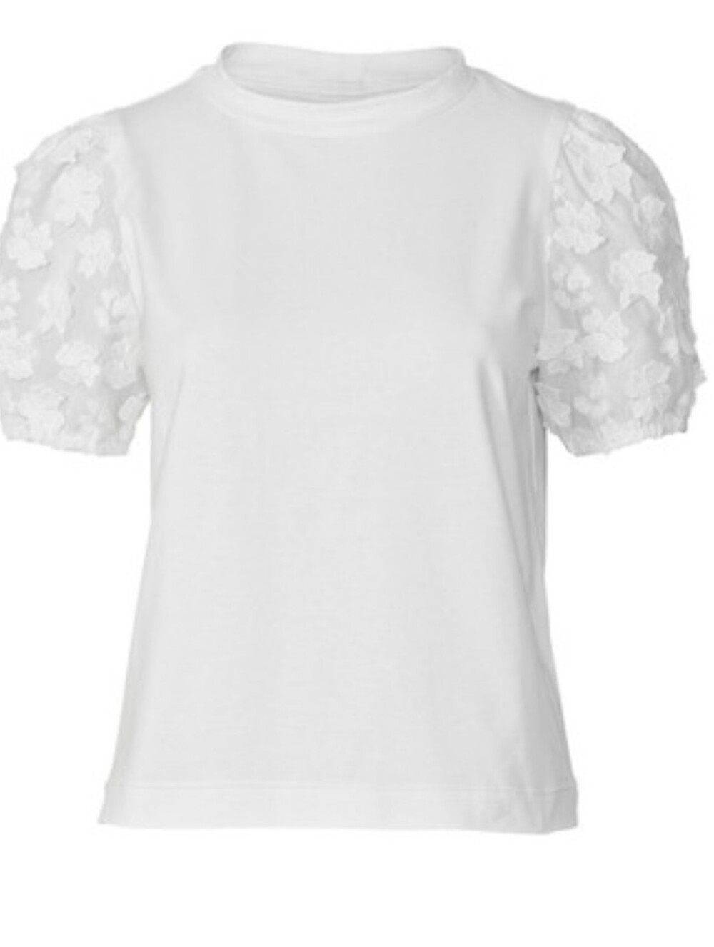 Sam And Jess White Puff Sleeve Floral Lace Top